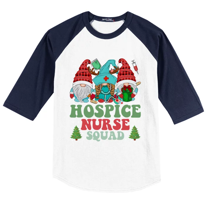 Hospice Nurse Christmas Gnomes Nurse Squad Appreciation Gift Baseball Sleeve Shirt