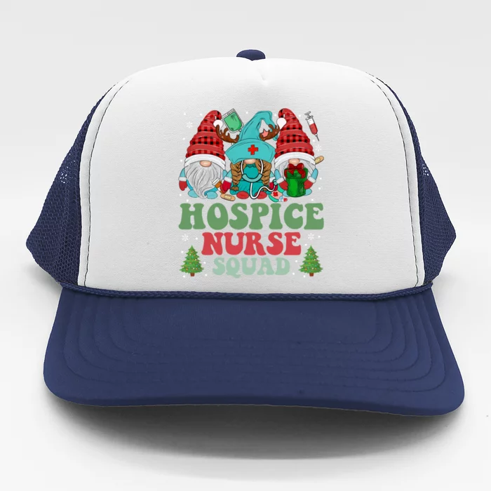 Hospice Nurse Christmas Gnomes Nurse Squad Appreciation Gift Trucker Hat