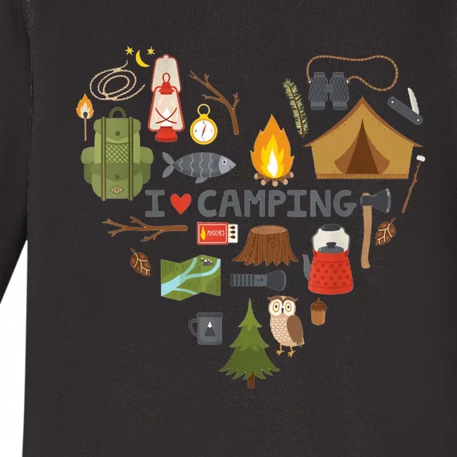 Hiking Nature Climbing Camp Lover Nature I Love Camping Baby Long Sleeve Bodysuit