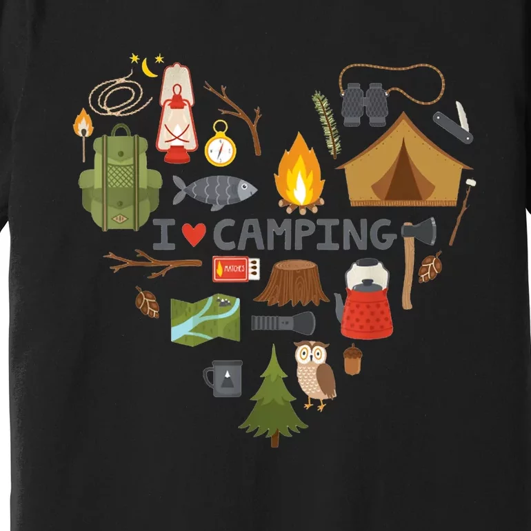 Hiking Nature Climbing Camp Lover Nature I Love Camping Premium T-Shirt