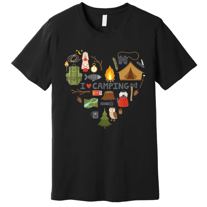 Hiking Nature Climbing Camp Lover Nature I Love Camping Premium T-Shirt