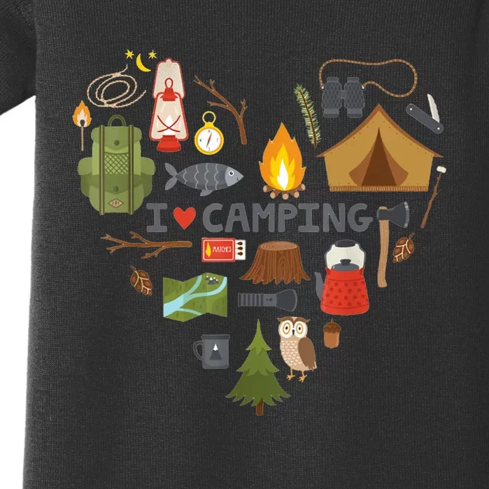 Hiking Nature Climbing Camp Lover Nature I Love Camping Baby Bodysuit