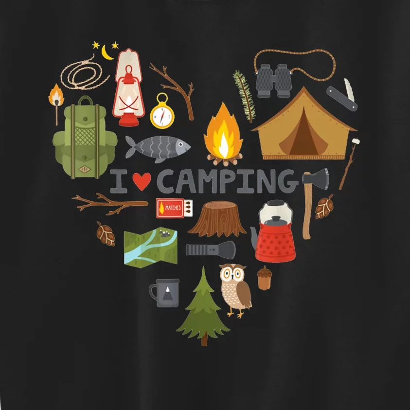 Hiking Nature Climbing Camp Lover Nature I Love Camping Kids Sweatshirt