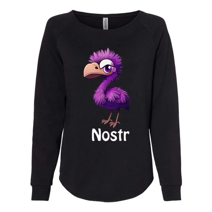 Hey Nostr Cool Nostrich Purple Ostrich for Nostr Plebs Womens California Wash Sweatshirt