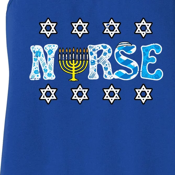 Hanukkah Nurse Chanukah  Jewish RN ER ICU Women's Racerback Tank