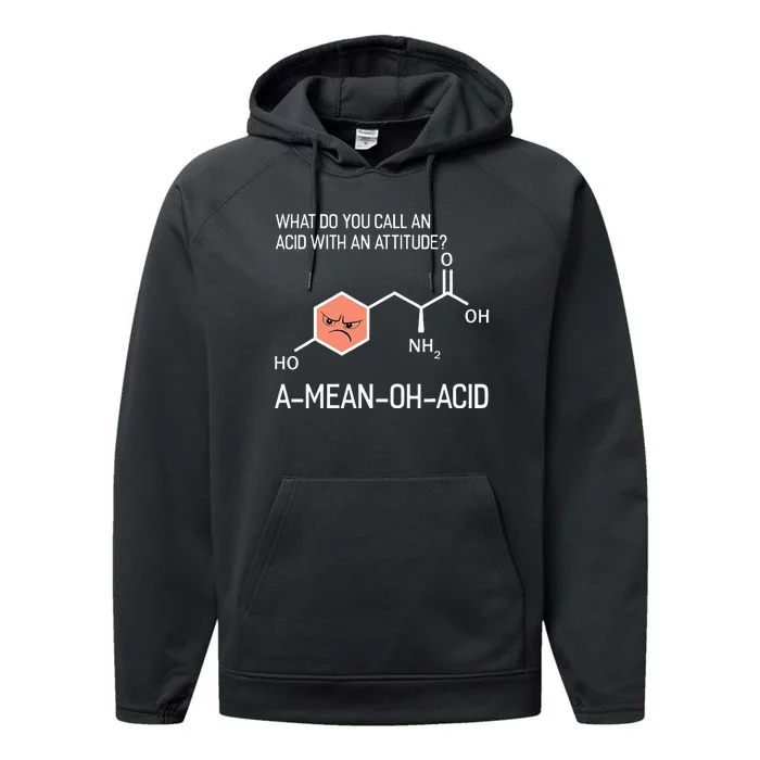 Humor Nerdy Chemistry GiftsAmino Acid Performance Fleece Hoodie