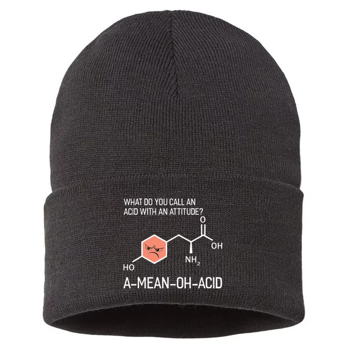 Humor Nerdy Chemistry GiftsAmino Acid Sustainable Knit Beanie