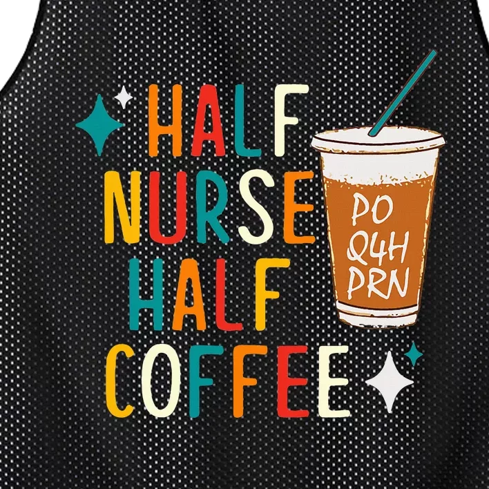 Half Nurse Coffee Nurse Gifts Nurse Week Gifts Funny Nurse Mesh Reversible Basketball Jersey Tank