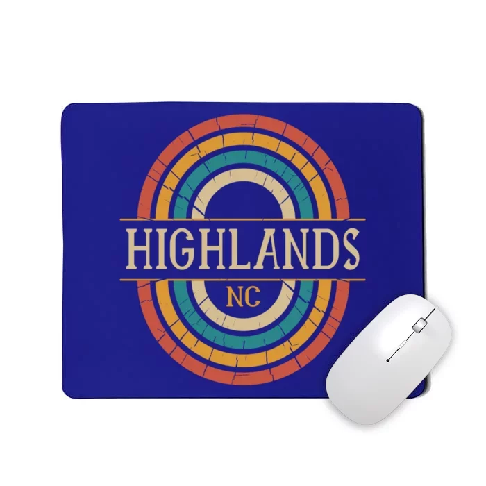 Highlands North Carolina Vintage Nc Distressed 70s 80s Retro Gift Mousepad