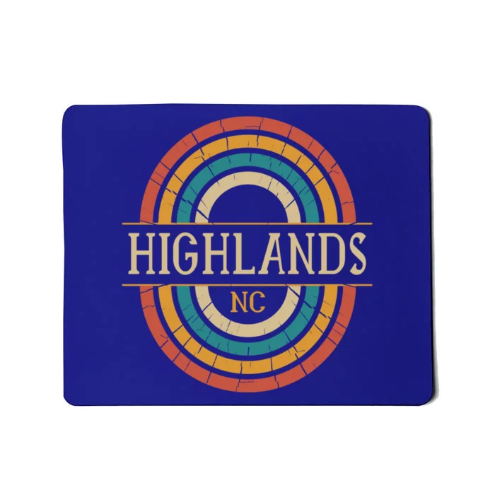 Highlands North Carolina Vintage Nc Distressed 70s 80s Retro Gift Mousepad