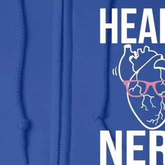 Heart Nerd Cardiac Nurse Cardiac Nursing Gift Full Zip Hoodie