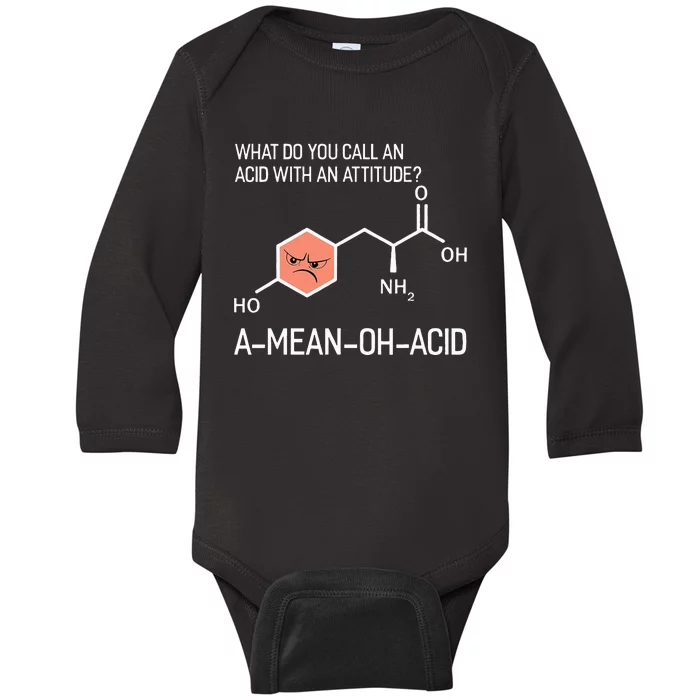 Humor Nerdy Chemistry Gifts Amino Acid For Baby Long Sleeve Bodysuit