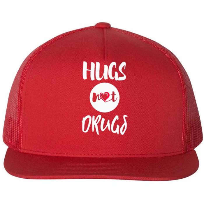 Hugs Not Drugs say no to drugs Red Ribbon week  gift Flat Bill Trucker Hat