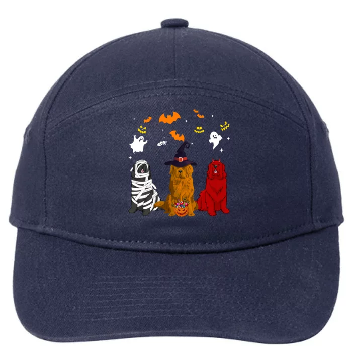 Halloween Newfoundland Dogs Lovers Mummy Witch Demon Gift 7-Panel Snapback Hat