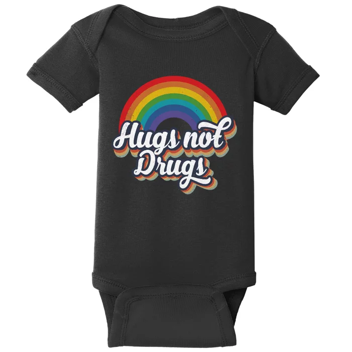 Hugs Not Drugs Rainbow Baby Bodysuit