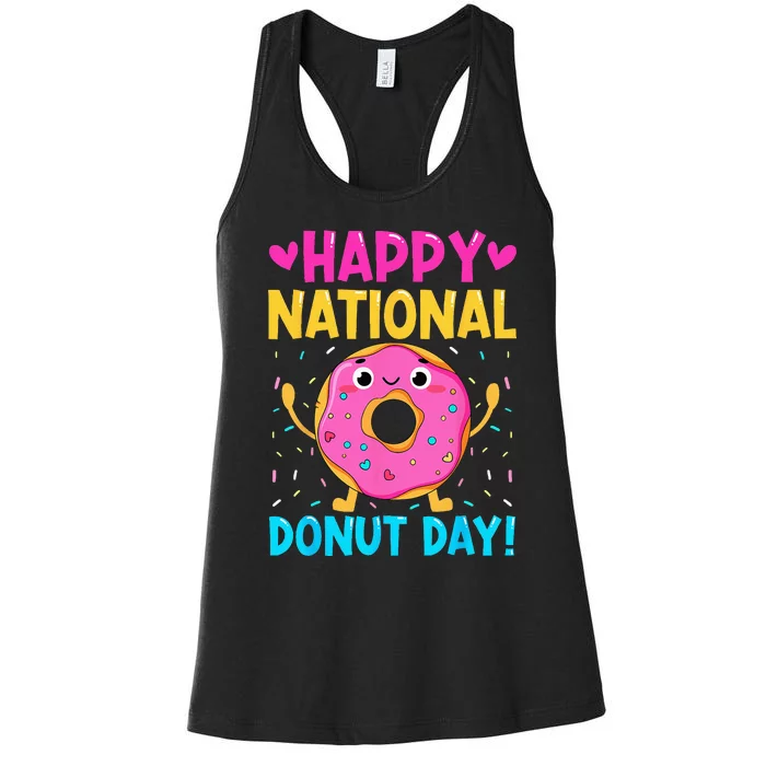 Happy National Donuts Day Baking Funny Baker Lover Girl Women's Racerback Tank