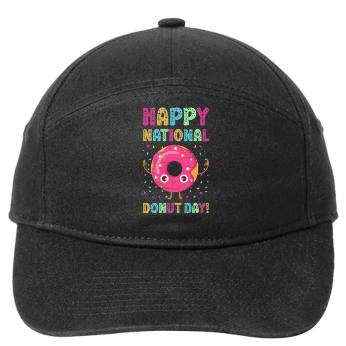 Happy National Donuts Day Baking Pastry Hole Chef Baker 7-Panel Snapback Hat