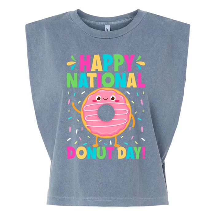 Happy National Donuts Day Funny Doughnut Day Chef Baker Cute Gift Garment-Dyed Women's Muscle Tee