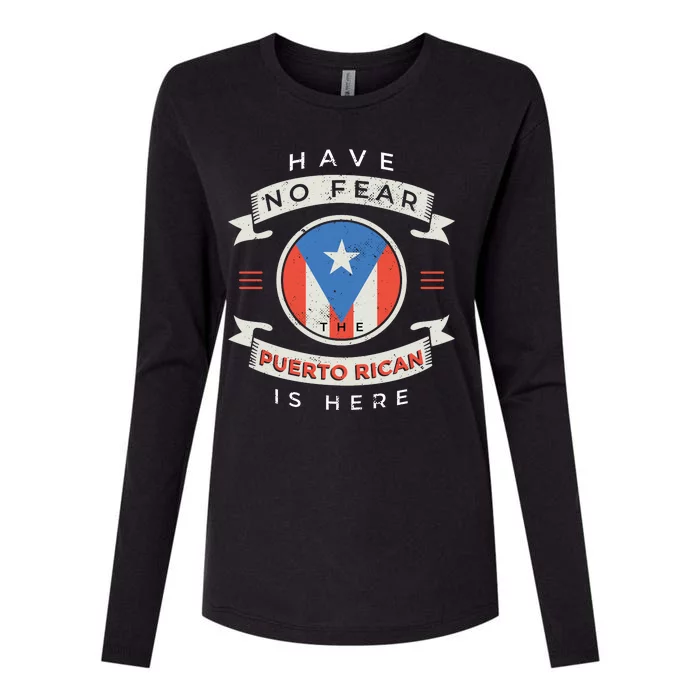 Have No Fear The Puerto Rican Is Here Womens Cotton Relaxed Long Sleeve T-Shirt