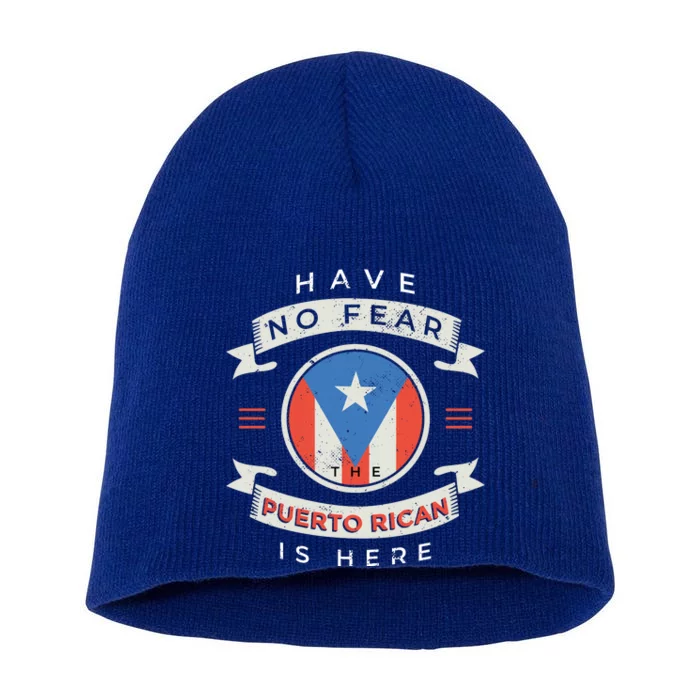 Have No Fear The Puerto Rican Is Here Short Acrylic Beanie