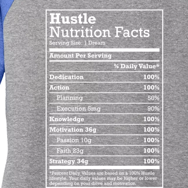 Hustle Nutrition Facts Hustle Hard Hip Hop Christmas Gift Meaningful Gift Women's Tri-Blend 3/4-Sleeve Raglan Shirt