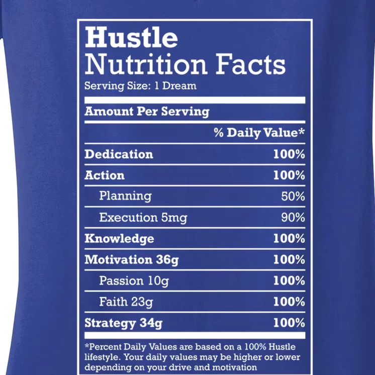 Hustle Nutrition Facts Hustle Hard Hip Hop Christmas Gift Meaningful Gift Women's V-Neck T-Shirt