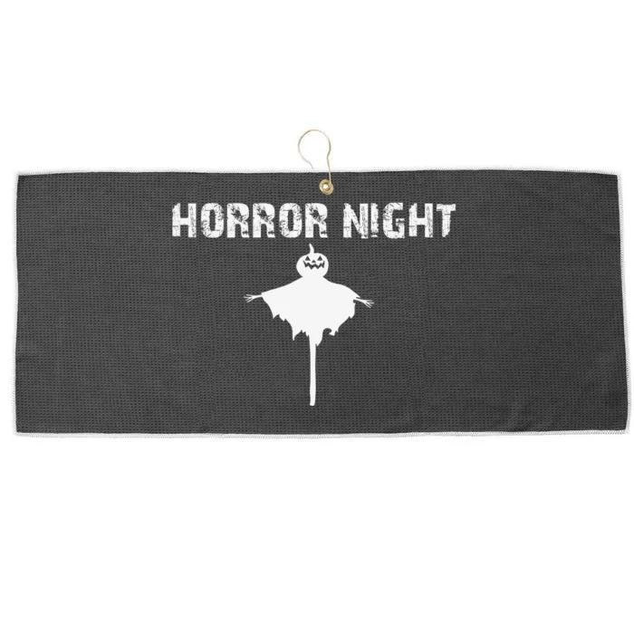 Horror Night | Funny Happy Halloween Large Microfiber Waffle Golf Towel