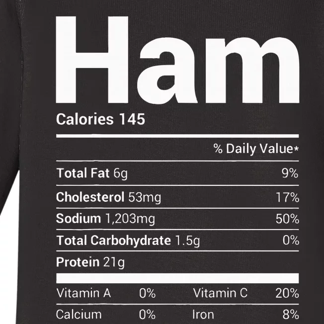 Ham Nutrition Facts Family Matching Christmas Costume Baby Long Sleeve Bodysuit