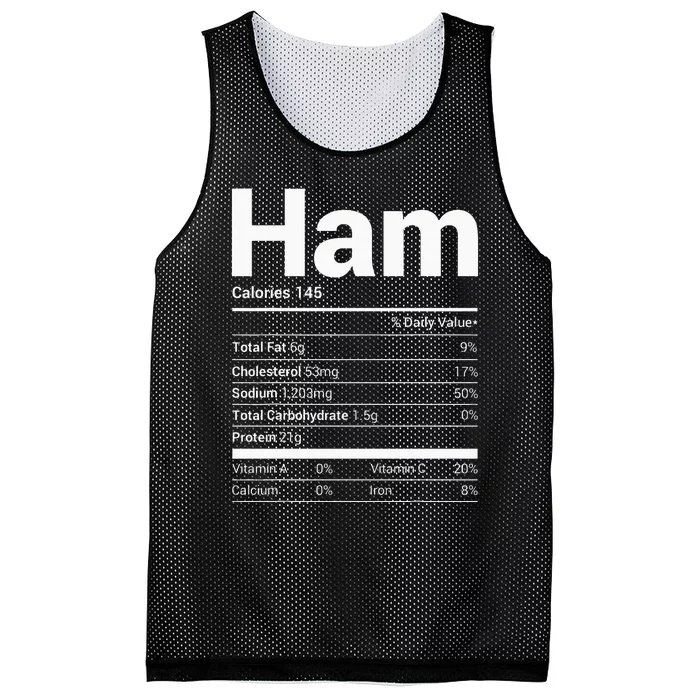 Ham Nutrition Facts Family Matching Christmas Costume Mesh Reversible Basketball Jersey Tank