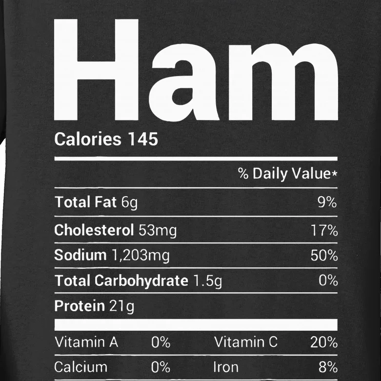 Ham Nutrition Facts Family Matching Christmas Costume Kids Long Sleeve Shirt