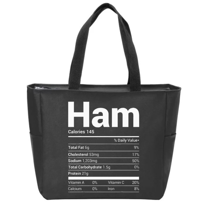 Ham Nutrition Facts Family Matching Christmas Costume Zip Tote Bag