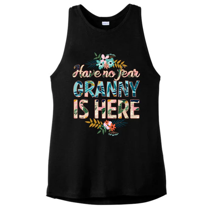 Have No Fear Granny Is Here Funny Mother's Day Granny Cool Gift Ladies Tri-Blend Wicking Tank