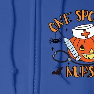 Halloween Nurse Funny Gift Nurses One Spooky Nurse Gift Full Zip Hoodie