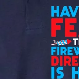 Have No Fear Fireworks Director Is Here Funny July 4th USA Softstyle Adult Sport Polo