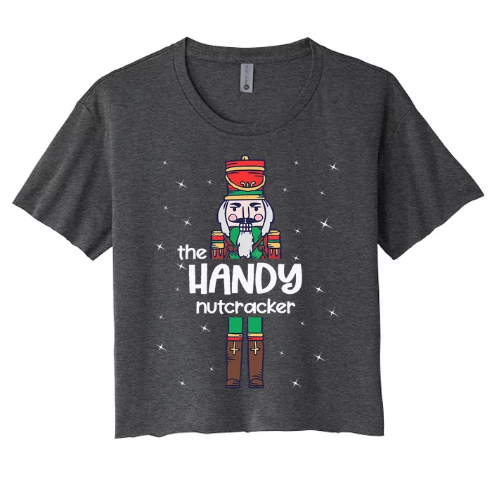 Handy Nutcracker Family Matching Funny Pajama Women's Crop Top Tee