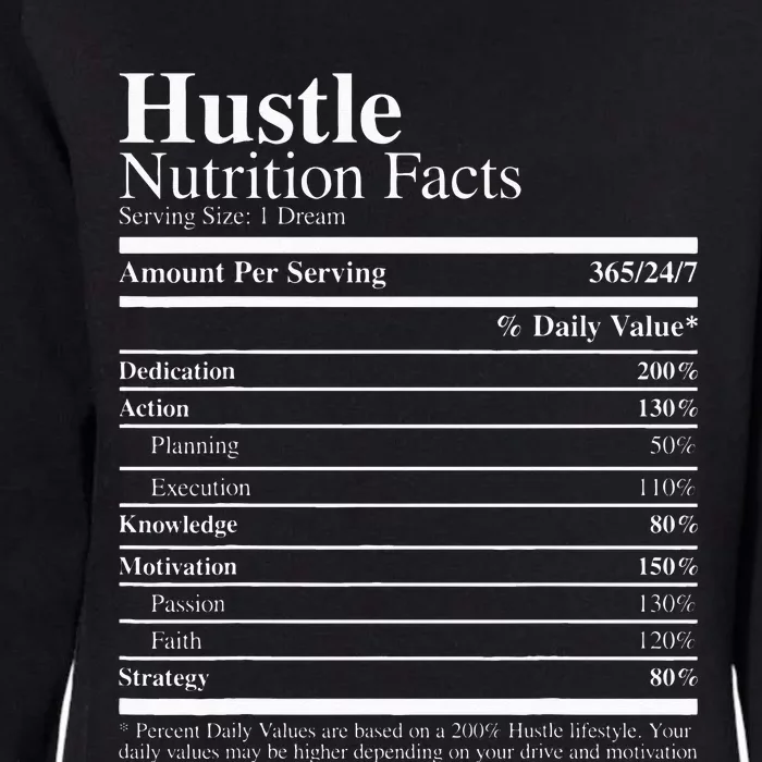 Hustle Nutrition Facts Hustle Hard Womens California Wash Sweatshirt