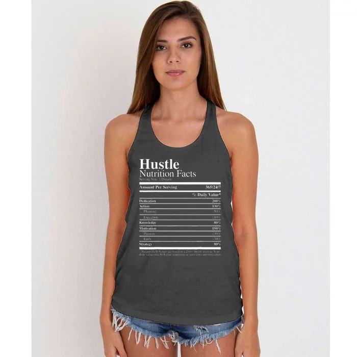 Hustle Nutrition Facts Hustle Hard Women's Knotted Racerback Tank