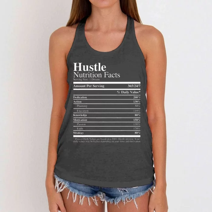 Hustle Nutrition Facts Hustle Hard Women's Knotted Racerback Tank