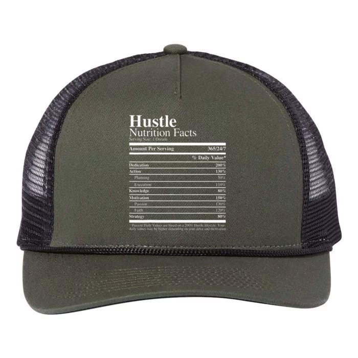 Hustle Nutrition Facts Hustle Hard Retro Rope Trucker Hat Cap