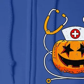 Halloween Nurse Funny Costume Jack O Lantern Pumpkin Full Zip Hoodie