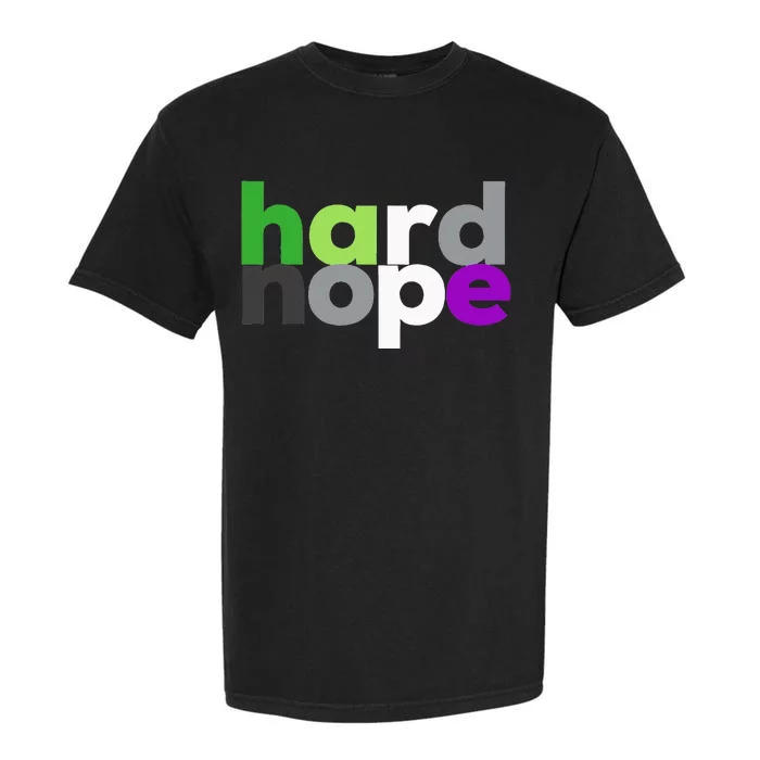 Hard Nope Funny Aroace Pride LGBT Aro Ace Aromantic Asexual Garment-Dyed Heavyweight T-Shirt