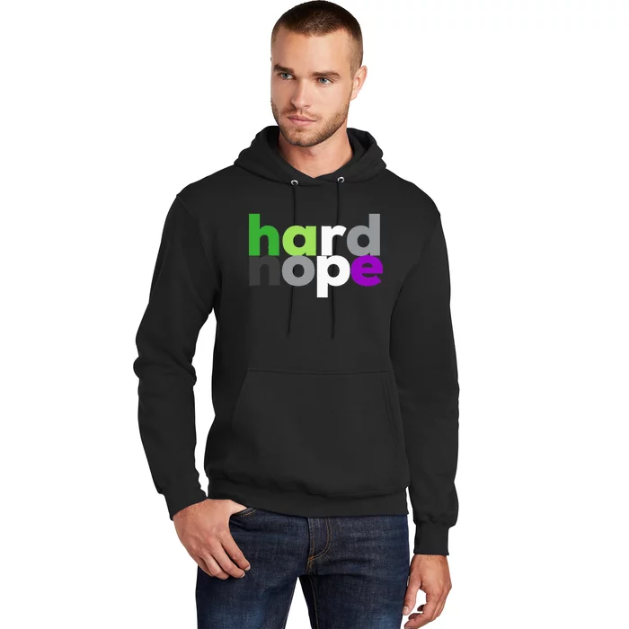 Hard Nope Funny Aroace Pride LGBT Aro Ace Aromantic Asexual Hoodie