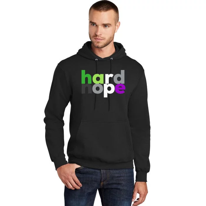 Hard Nope Funny Aroace Pride LGBT Aro Ace Aromantic Asexual Tall Hoodie