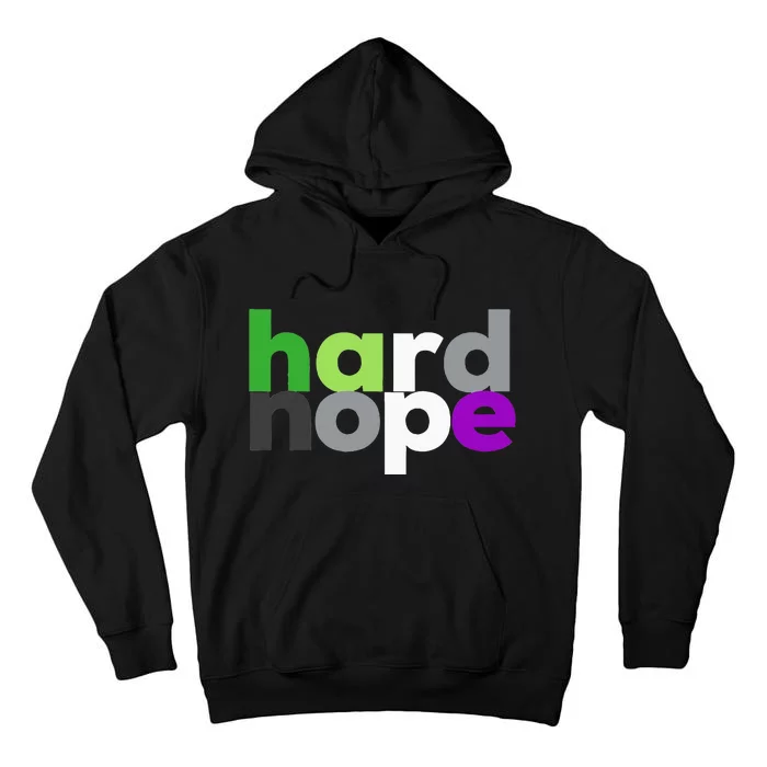 Hard Nope Funny Aroace Pride LGBT Aro Ace Aromantic Asexual Tall Hoodie