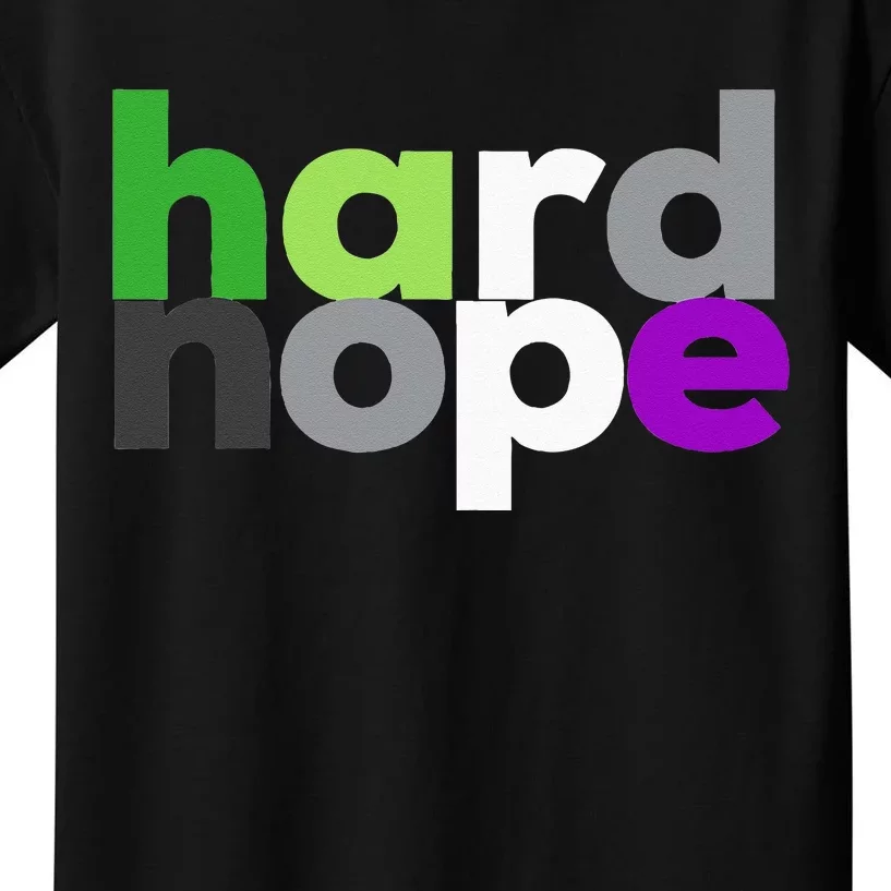 Hard Nope Funny Aroace Pride LGBT Aro Ace Aromantic Asexual Kids T-Shirt