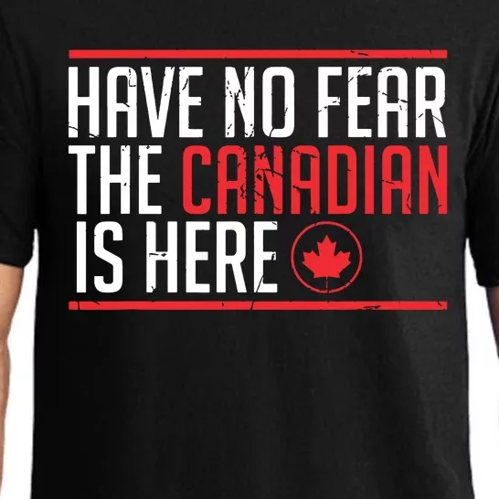 Have No Fear The Canadian Is Here Funny Maple Leaf Graphic Pajama Set