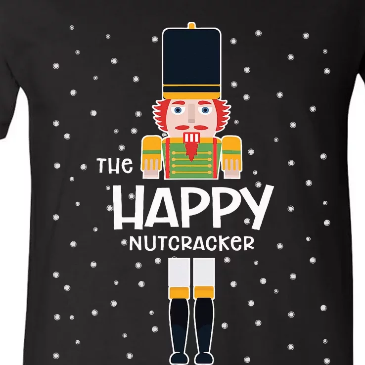 Happy Nutcracker Family Matching Funny Pajama V-Neck T-Shirt