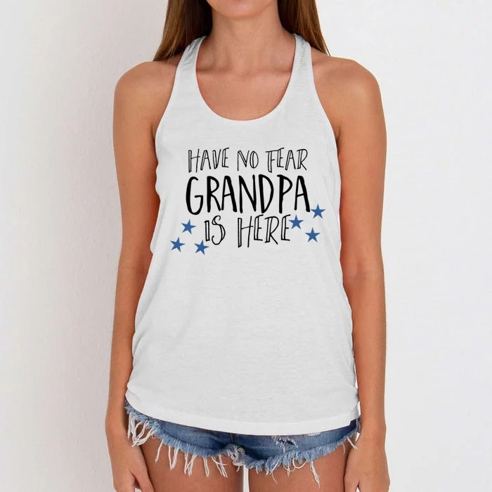 Have No Fear Grandpa Is Here Women's Knotted Racerback Tank