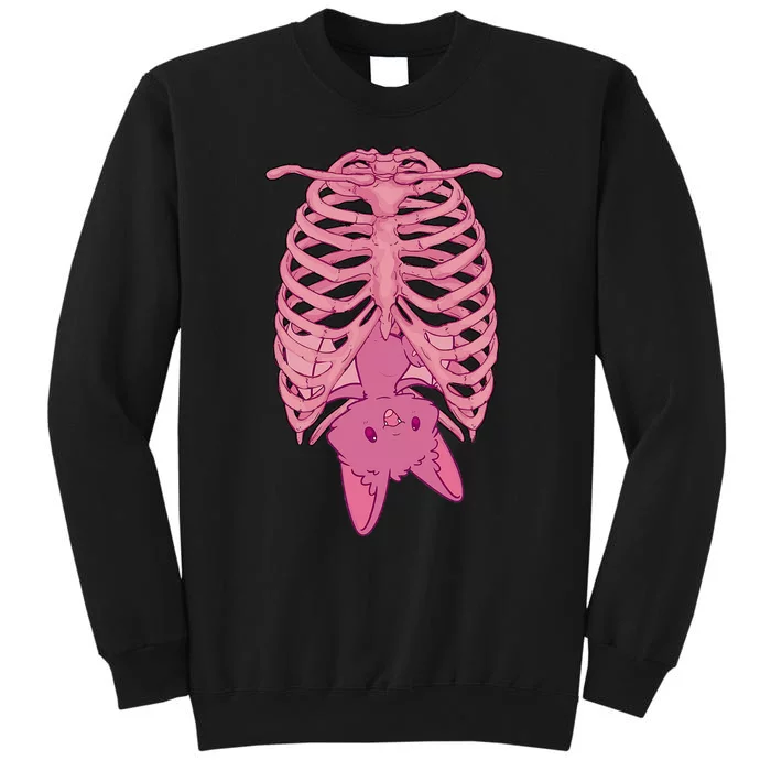 Halloween Nu Goth Pink Bat Pastel Goth Tall Sweatshirt