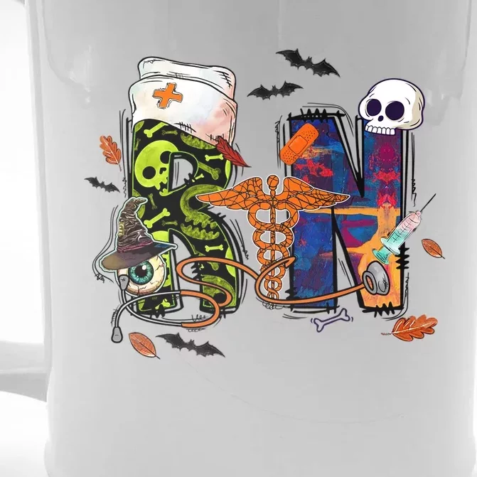 Halloween Nurse Gift Spooky Halloween Nurse Custom Cool Gift Front & Back Beer Stein